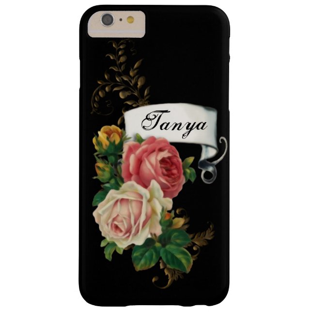 Elegante Rose und Gold-Blätter Personalisiert Case-Mate iPhone Hülle (Rückseite)