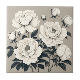 Elegante Rose und Peonies auf Creme Fliese