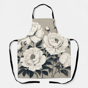Elegante Rose und Peonies auf Creme Schürze