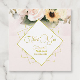 Elegante Rose und Sonnenblumen Geschenkanhänger
