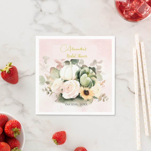 Elegante Rose und Sonnenblumen Serviette (Beispiel)
