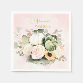 Elegante Rose und Sonnenblumen Serviette