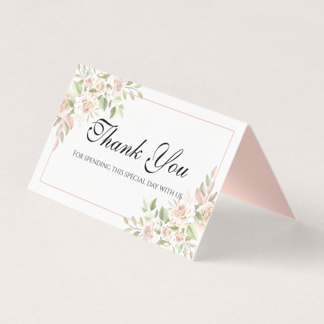 Elegante Rose Vielen Dank Pink Floral Wedding (Vorderseite)