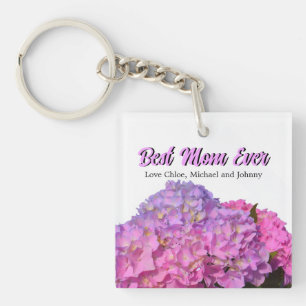 Elégante rose violet bleu floral Meilleure maman j