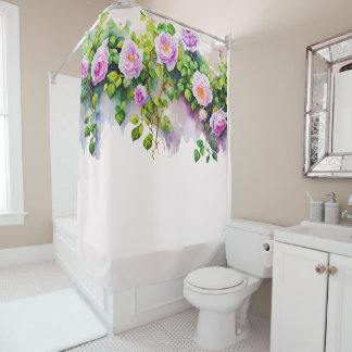 Elegante Rose Watercolor Duschvorhang