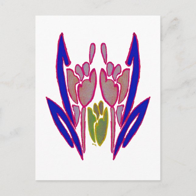 Elegante Rose Watercolor Kunst, Dichtung und Musik Postkarte (Vorderseite)