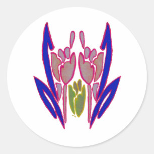 Elegante Rose Watercolor Kunst, Dichtung und Musik Runder Aufkleber