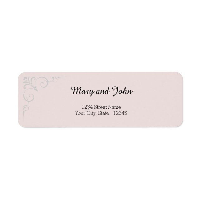 Elegante Rose Wedding Label Rücksendeadresse (Vorne)