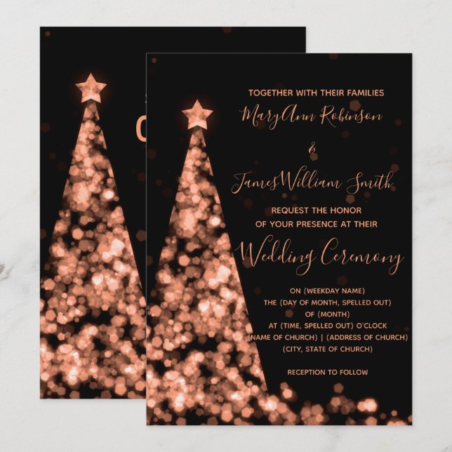 Elegante Rose Weihnachten Weihnachten Weihnachten Einladung (Vorne/Hinten)