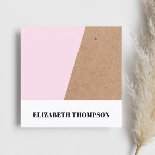Elegante Rose Weiße Kraft Geometrische Beraterin Quadratische Visitenkarte