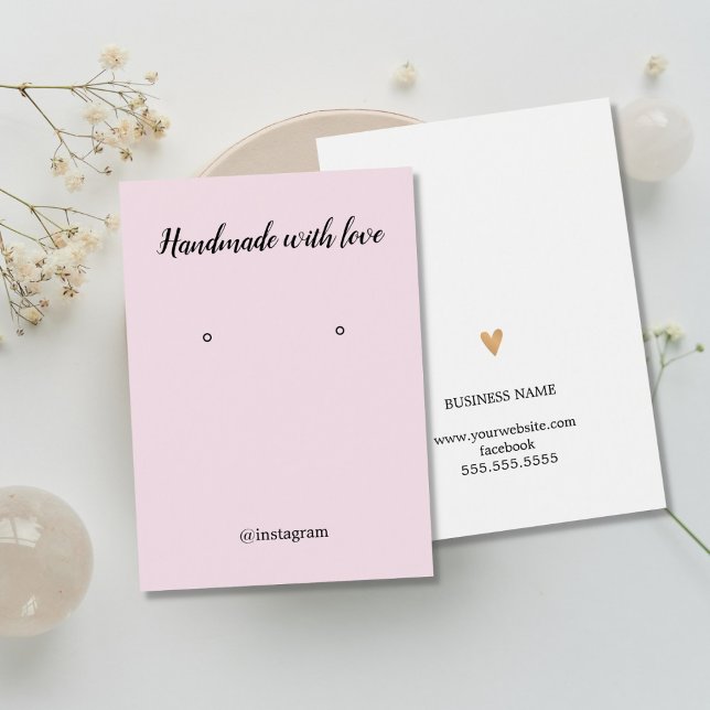 Elegante Rose Weißes Imitat Gold Herd Ohrkarte (Von Creator hochgeladen)