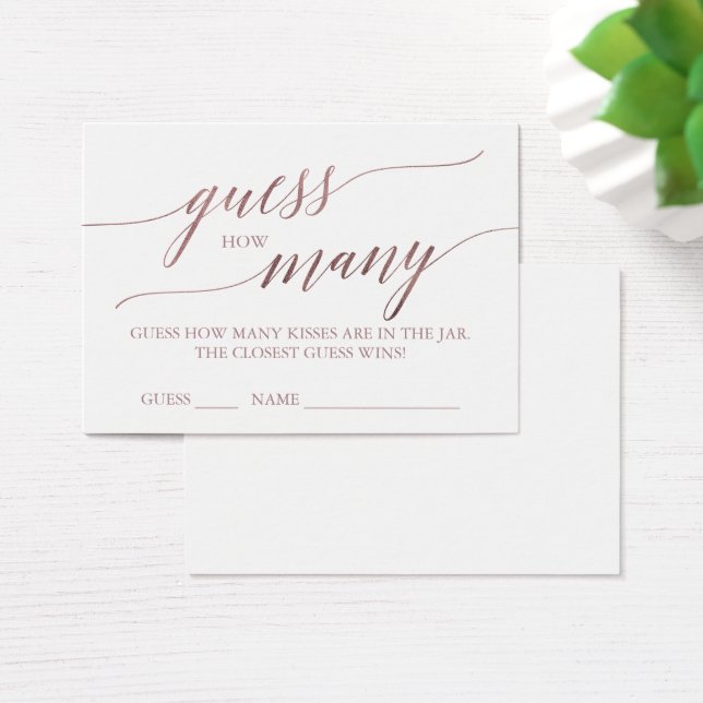 Élégante RoseGold Calligraphie Devine combien de b (Bureau)