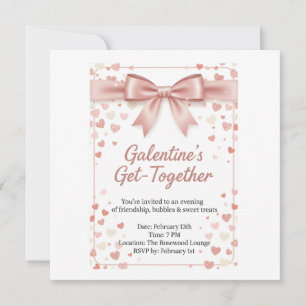 Elegante Roségold-Galentine's-Day-Einladungsvorlag Dankeskarte
