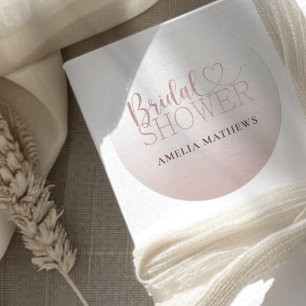 Elegante Roségold Glitter Brautparty Runder Aufkleber