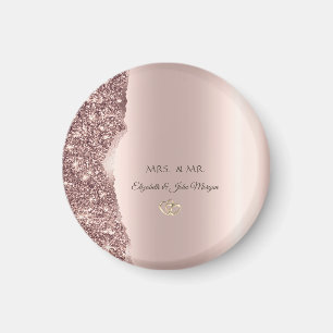 Elegante Roségold Glitter Gold Ringe Magnet
