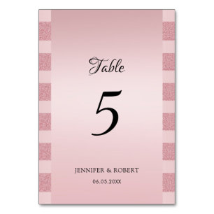Elegante Roségold-Glitter-Moderne-Schrift-Vorlage Tischnummer