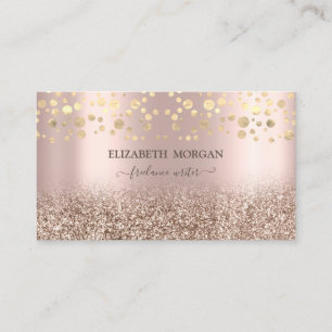 Elegante Roségold Glitter Ombre Konfetti Visitenkarte