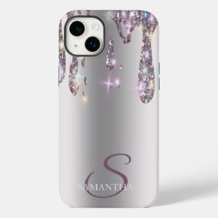 Elegante Roségold Glittertropfen Case-Mate iPhone 14 Plus Hülle