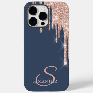 Elegante Roségold-Glittertropfen  Case-Mate iPhone 14 Pro Max Hülle