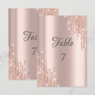 Elegante Roségold-Glittertropfen Einladung