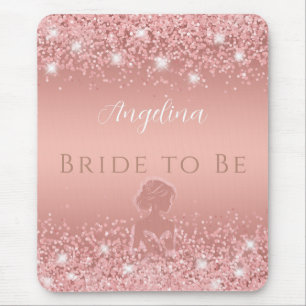 Elegante Roségold Luxus-Schimmer Brautparty Mousepad