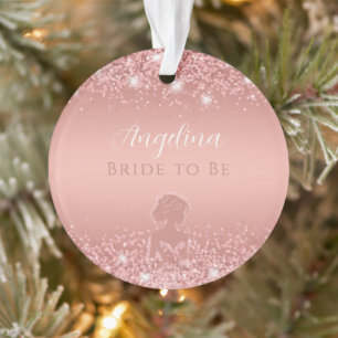 Elegante Roségold Luxus-Schimmer Brautparty Ornament
