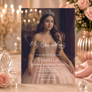 Elegante Roségold Mis Quince Años Einladung