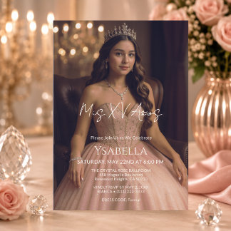 Elegante Roségold Mis XV Años Einladung