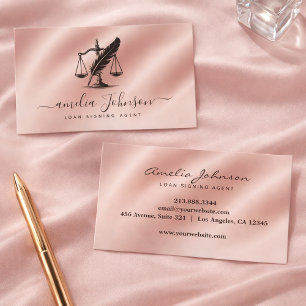 Elegante Roségold Notarielle Urkundsperson für Kre Visitenkarte