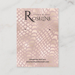 Elegante Rosegold Snake Print Display Card Visitenkarte