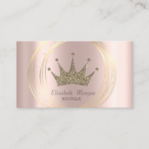 Elegante Roségold-Tiara mit goldenen Kreisen und G Visitenkarte