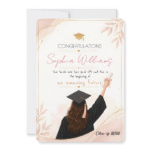 Elegante Roségold- und rosa Blumen-Abschlusskarte