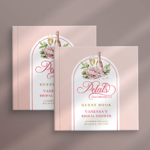 Elegante roségoldene Blüten Prosecco Dusche Buch