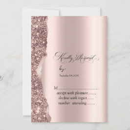 Elegante roségoldene Glitter-Schrift Einladung