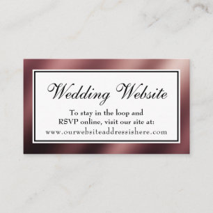 Elegante roségoldene Hochzeits-Website-Einlegekart Begleitkarte