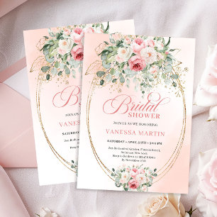 Elegante roségoldene Hochzeitsduscheinladung Einladung