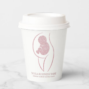 Elegante roségoldene schwangere Silhouette Pappbecher