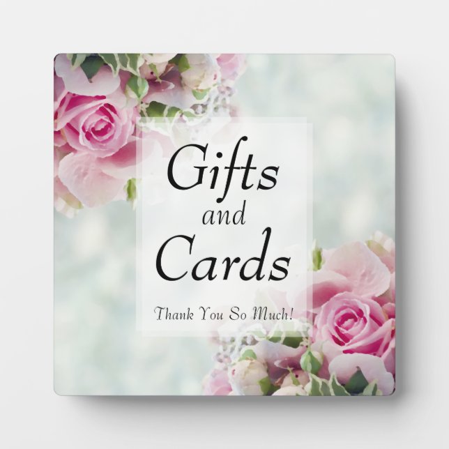 Elegante Rosen auf Aquamarinen Hochzeitsgeschenken Fotoplatte (Vorderseite)