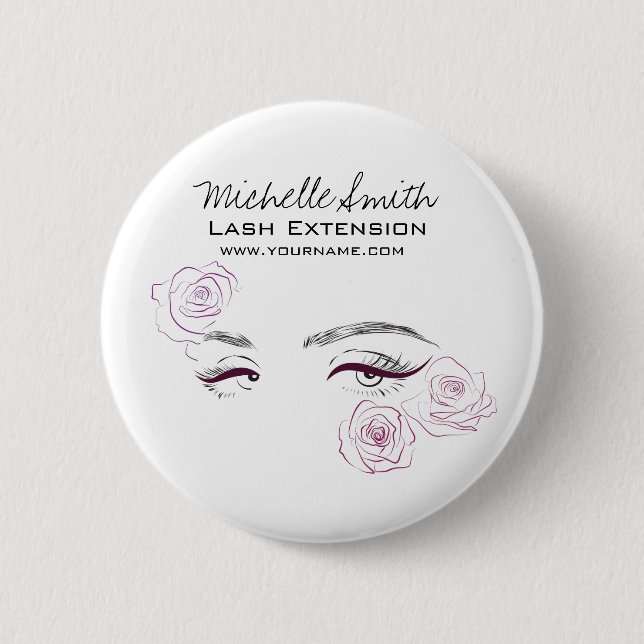 Elegante Rosen Blumenstrauß Button (Vorderseite)