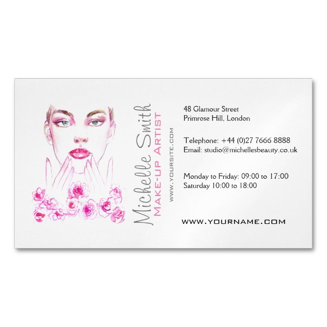 Elegante Rosen Blumenstrauß Magnetische Visitenkarte (Vorderseite)