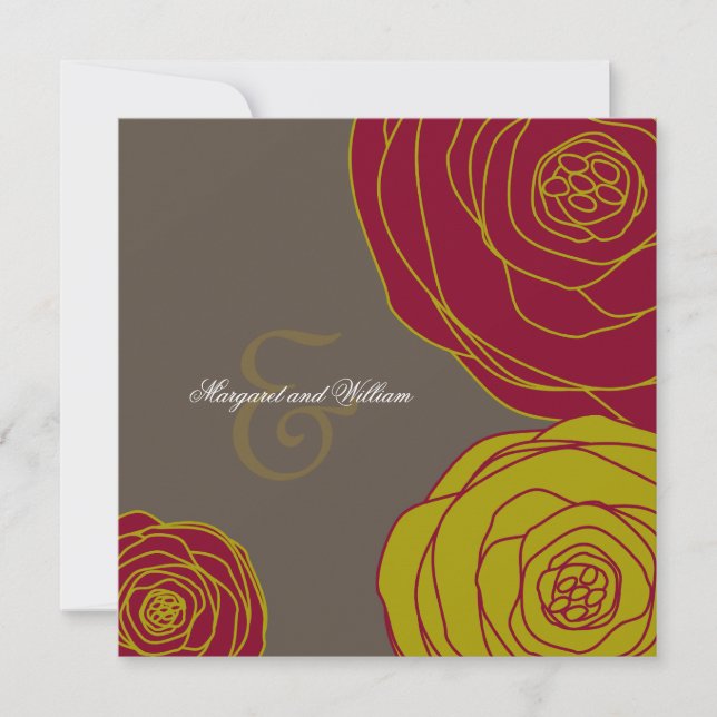 Elegante Rosen, die Einladung Wedding sind (Vorderseite)