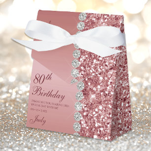 Elegante Rosen-Gold 80. Geburtstag Geschenkschachtel
