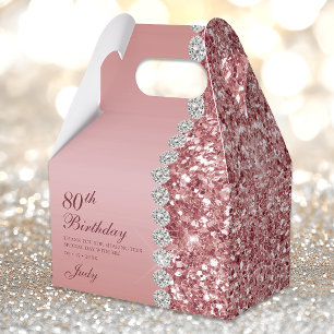 Elegante Rosen-Gold 80. Geburtstag Geschenkschachtel