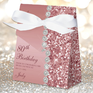 Elegante Rosen-Gold 80. Geburtstag Geschenkschachtel