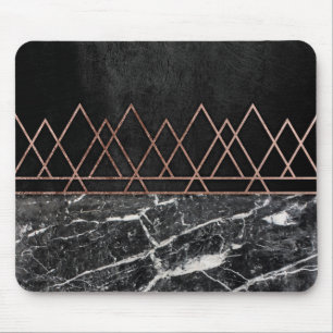 Elegante Rosen-Golddreiecke u. schwarzer u. weiße Mousepad