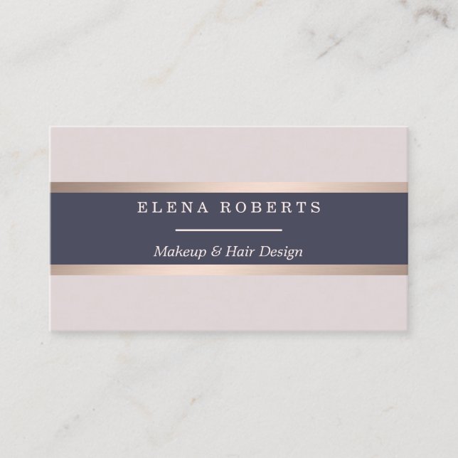 Elegante Rosen-Goldmake-upStylist-Geschäfts-Karte Visitenkarte (Vorderseite)