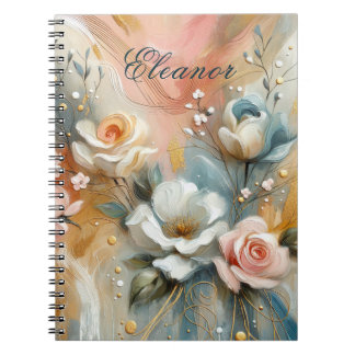 Elegante Rosen in blassen Farbtönen Personalisiert Notizblock