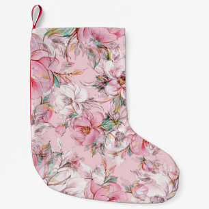 Elegante Rosen: Knospen nahtloses Muster Kleiner Weihnachtsstrumpf
