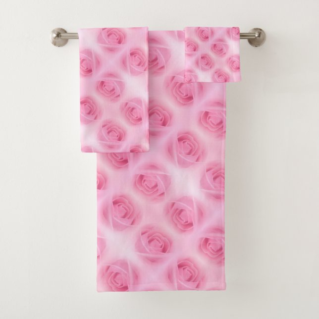 Elegante Rosen Moderne Blume Vorlage Badhandtuch Set (Insitu)