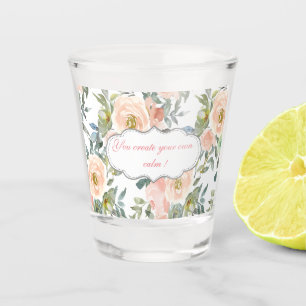 Elegante Rosen, Motivierende Nachricht Schnapsglas